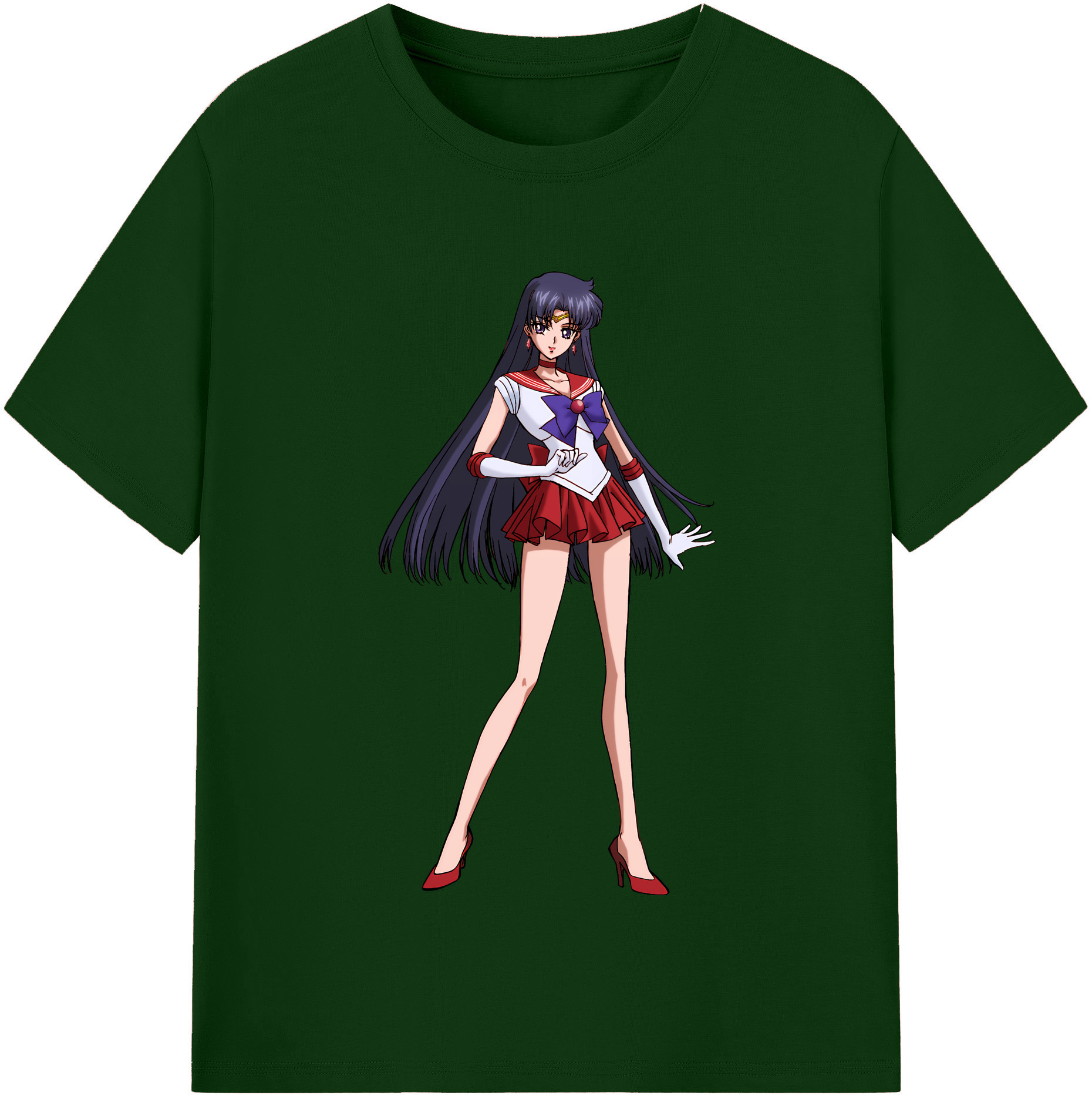 （画像用） 美少女戦士セーラームーン 火野レイ ひの レイ Sailor Moon Hino Rei （セーラーマーズ,Sailor Mars） 綿100％半袖Tシャツ（フロントプリント）